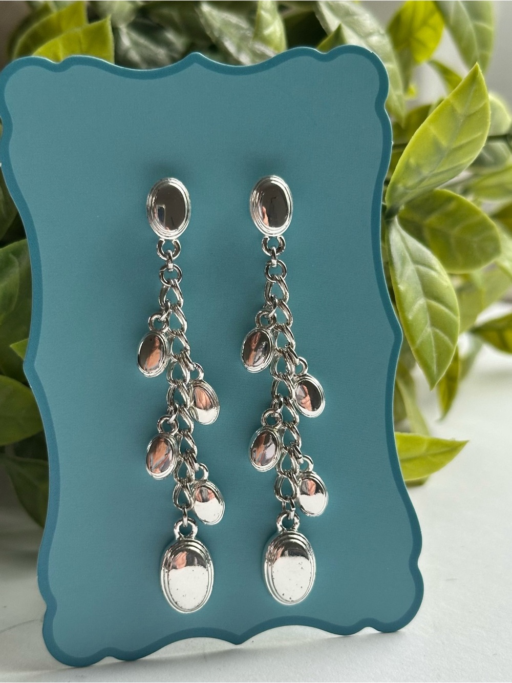 Ralph Lauren Silver Dangle Cascade Earrings